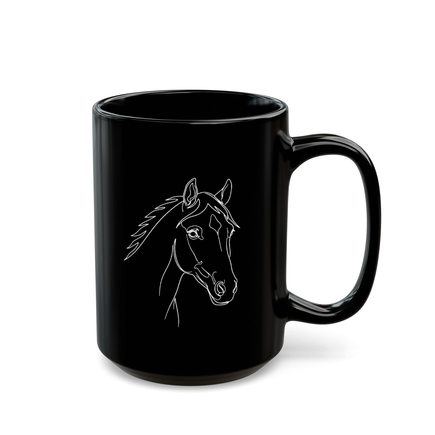 Horse Portrait Sketch - Black Mug