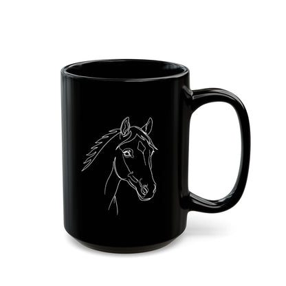 Horse Portrait Sketch - Black Mug