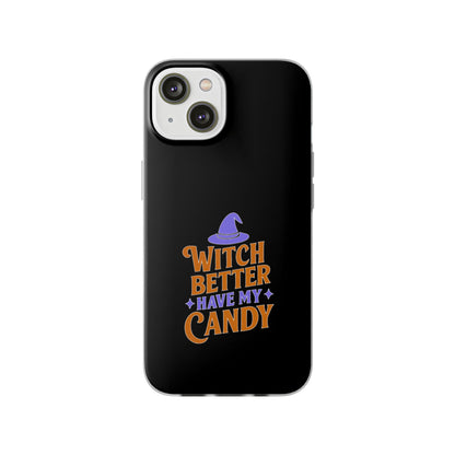Spooky Witch Flexi Case, Halloween Phone Cover, Witch Themed Phone Case, Cute Candy Case, Trick or Treat Gift, Holiday Accessory