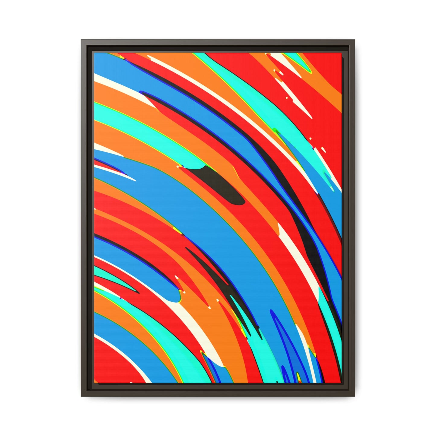 Abstract Rainbow Swirl Arc - Framed Canvas