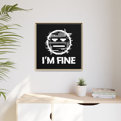 I’m Fine Glitched Smiley - Framed Canvas