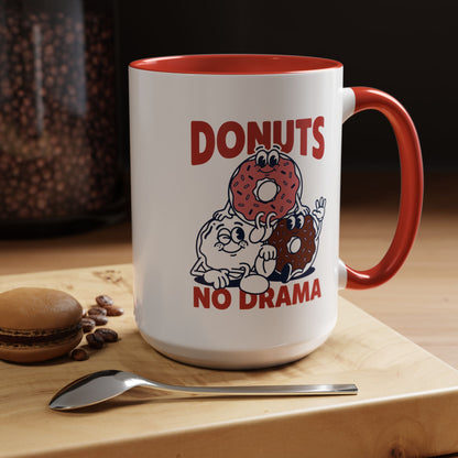 Donuts No Drama - Color Accent Mug