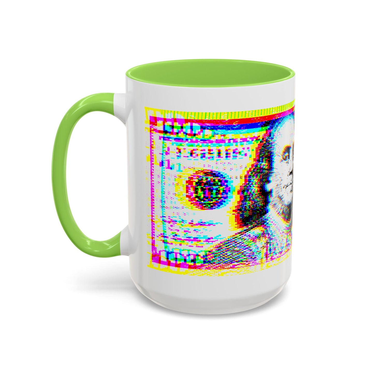 100 Dollars Bill - Neon Color Explosion - Color Accent Mug