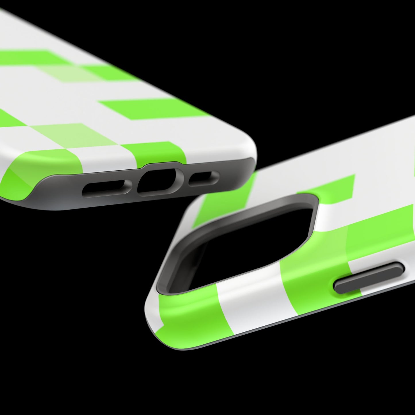 Lime Green Pixel Grid - Magnetic Phone Case