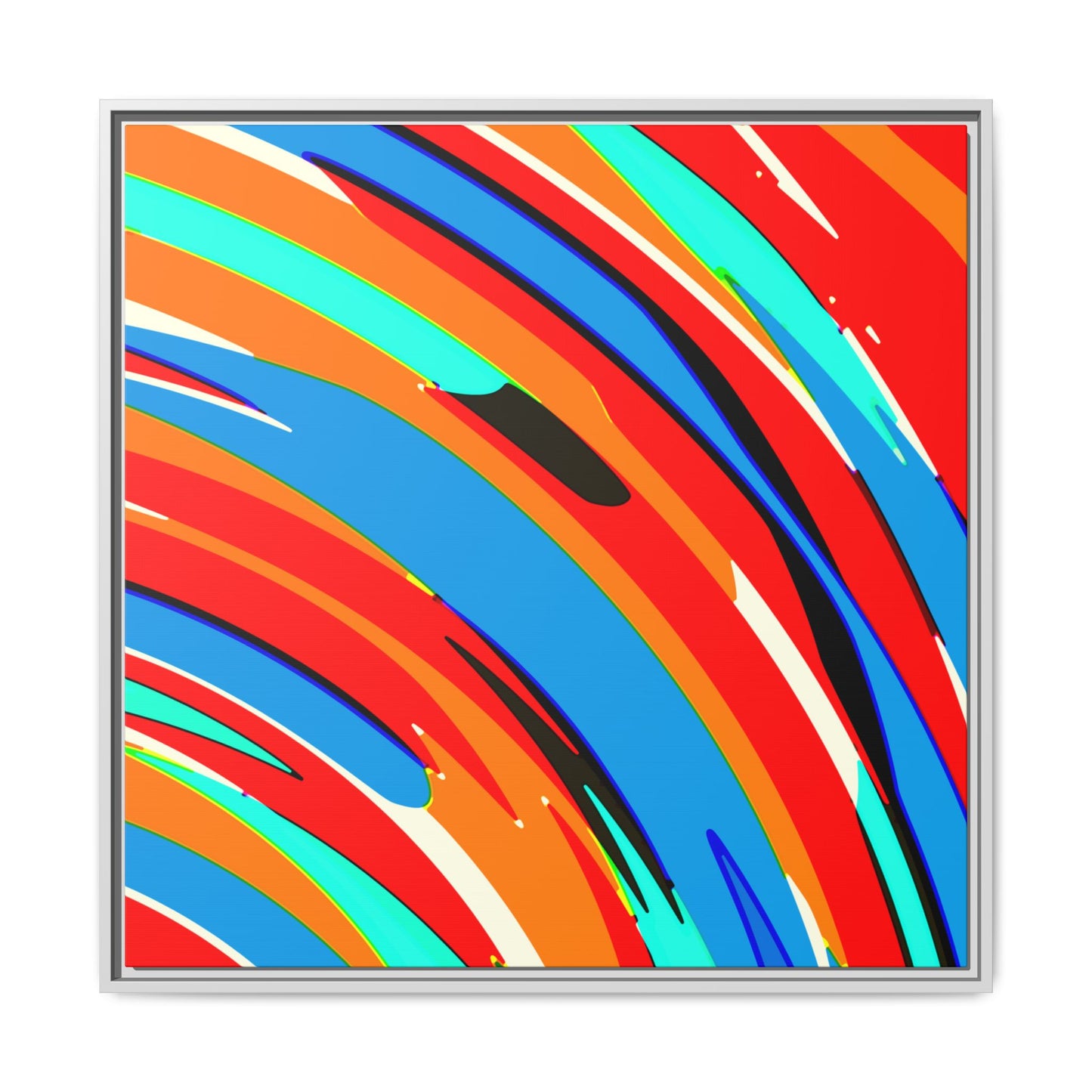 Abstract Rainbow Swirl Arc - Framed Canvas