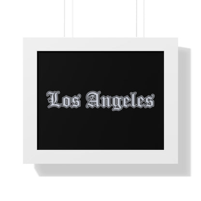Los Angeles Framed Horizontal Poster, Wall Art, Home Decor, Gift for LA Lovers, Modern Wall Art, Interior Decoration - Silver Edition
