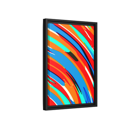 Abstract Rainbow Swirl Arc - Framed Canvas