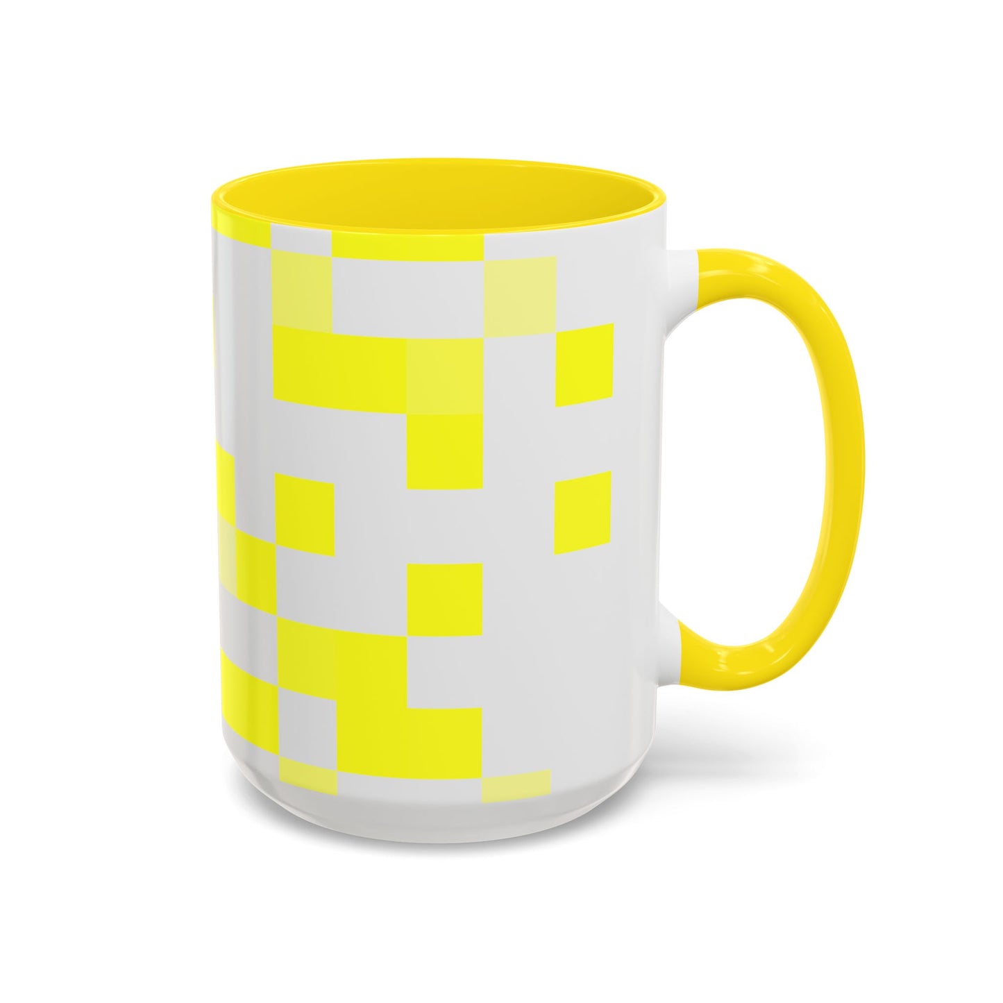 Yellow Pixel Grid - Color Accent Mug