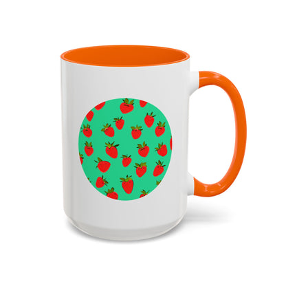 Strawberry Pattern - Color Accent Mug