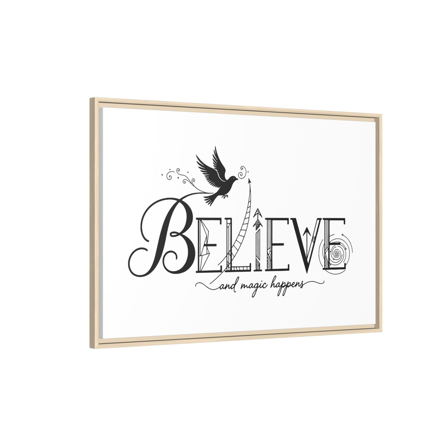 Believe and Magic Happens - Framed Canvas
