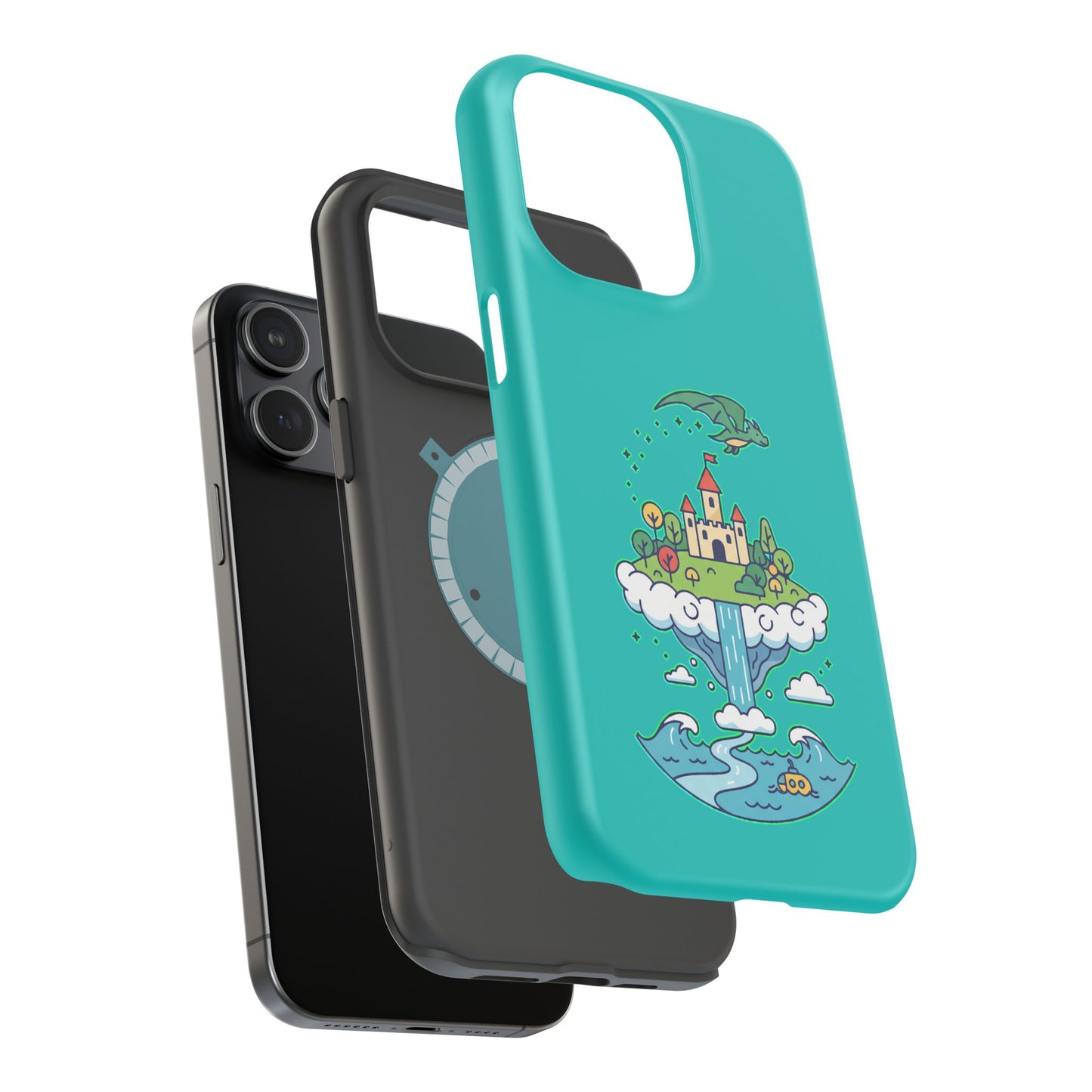 Floating Castle Dragon - Magical Fantasy Island - Magnetic Phone Case