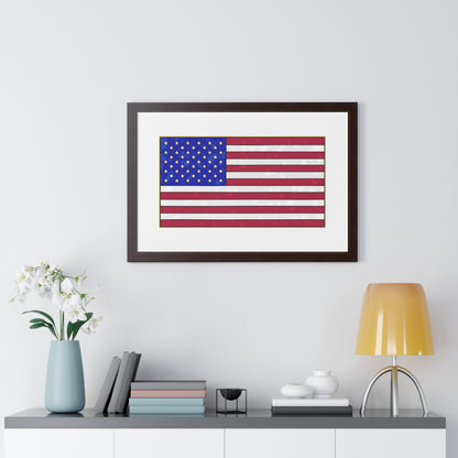 New Glory American Flag (Gold Edge Edition) - Framed Poster