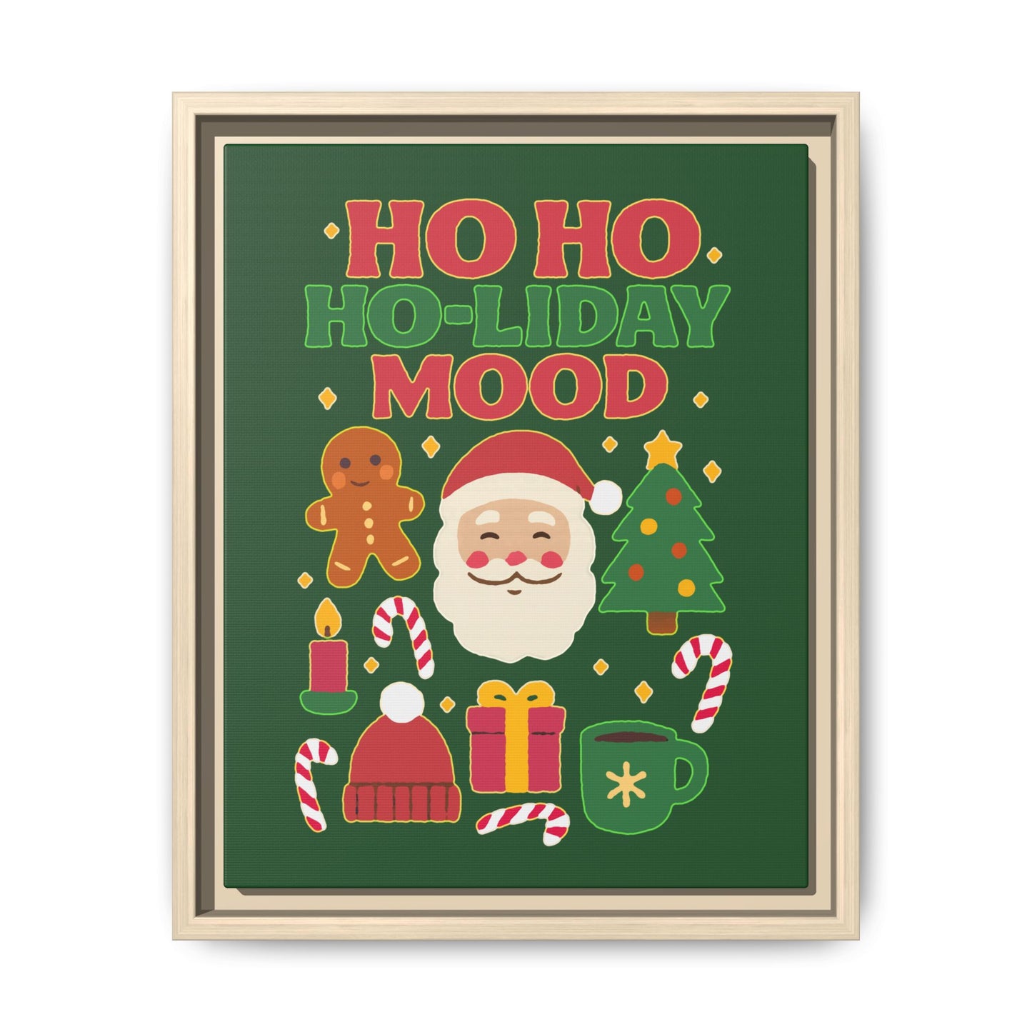 Ho Ho Ho-liday Mood - Framed Canvas