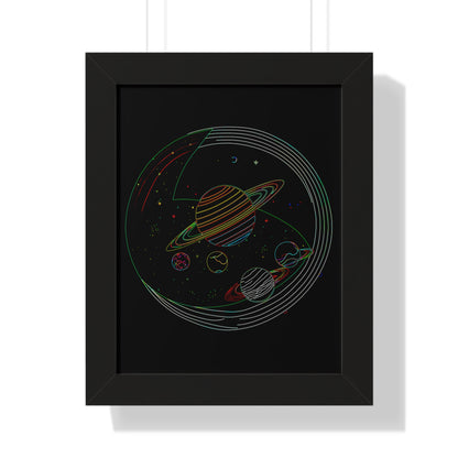 Cosmic Planetary Framed Vertical Poster, Space Art Decor, Astronomy Gift, Home Wall Art, Celestial Decoration, Galaxy Print