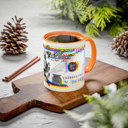 100 Dollars Bill - Neon Color Explosion - Color Accent Mug