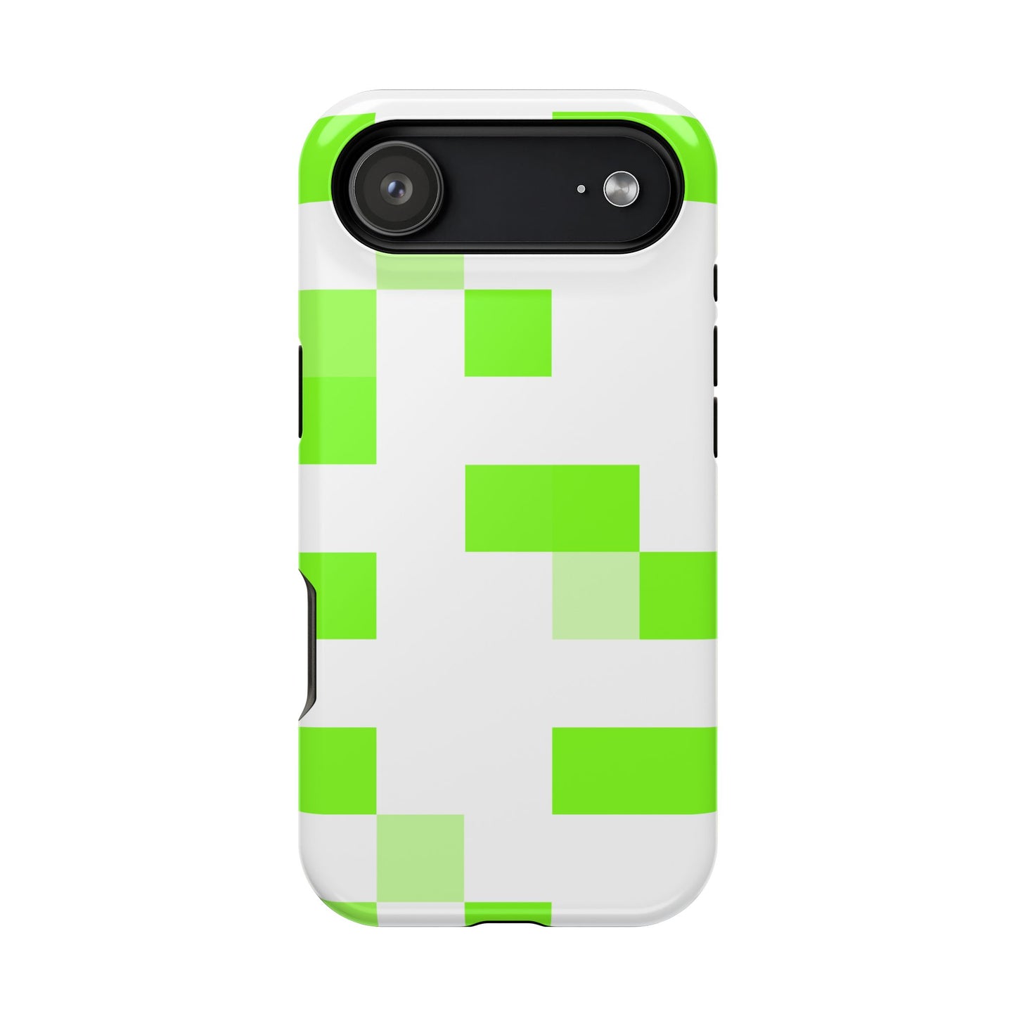 Lime Green Pixel Grid - Magnetic Phone Case