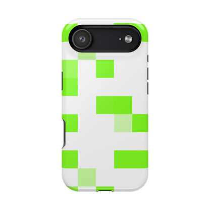 Lime Green Pixel Grid - Magnetic Phone Case