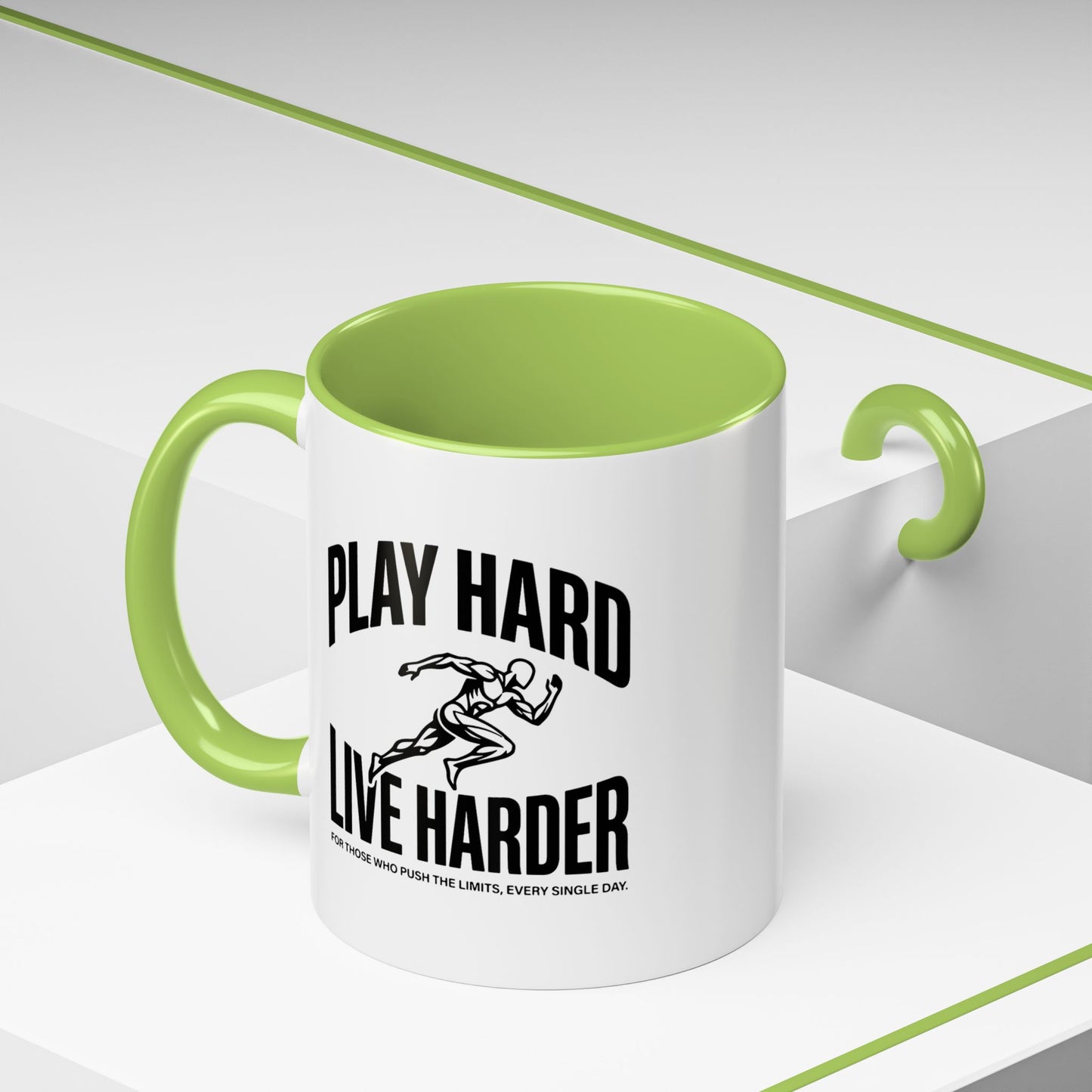Play Hard / Live Harder - Color Accent Mug