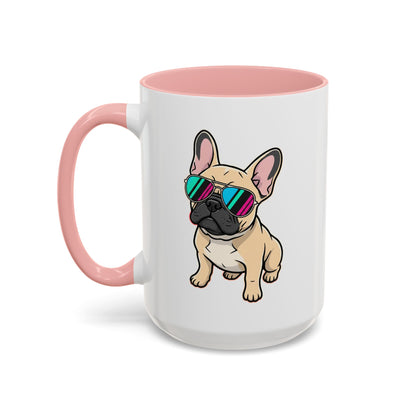 French Bulldog with Sunglasses - Color Accent Mug