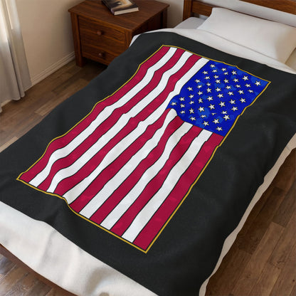 New Glory American Flag (Gold Edge Edition) - Plush Blanket