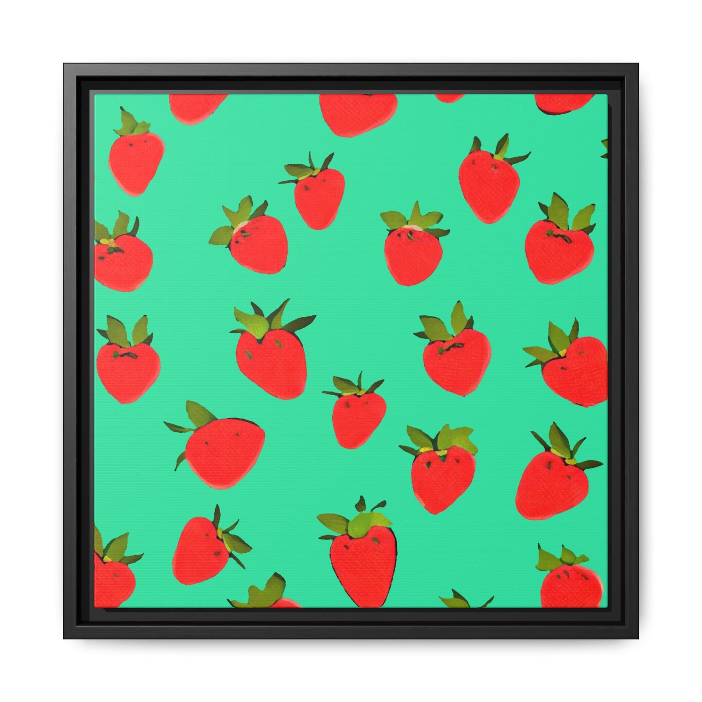 Strawberry Pattern - Framed Canvas