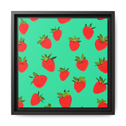 Strawberry Pattern - Framed Canvas