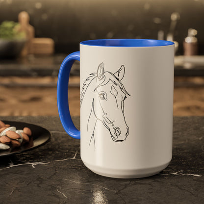 Horse Portrait Sketch - Colorful Mug