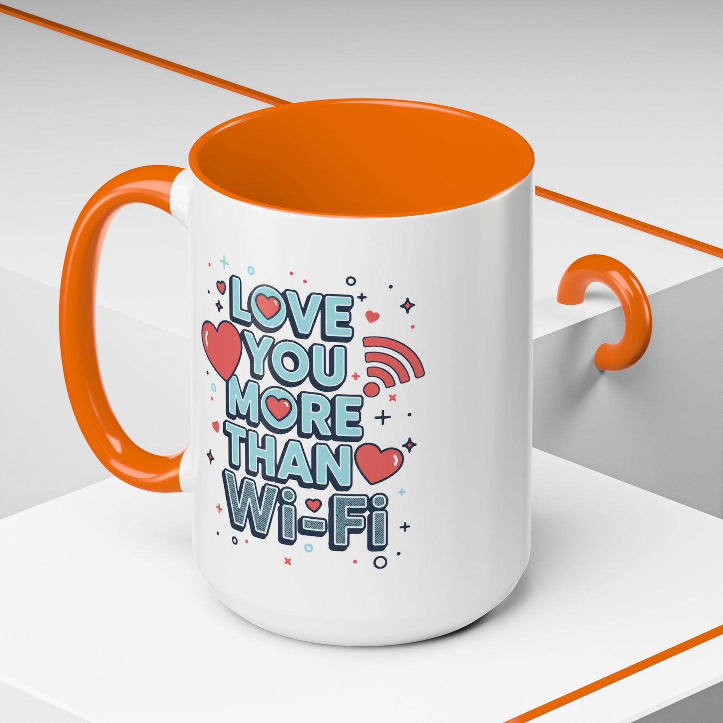 Love You More Than Wi‑Fi - Color Accent Mug
