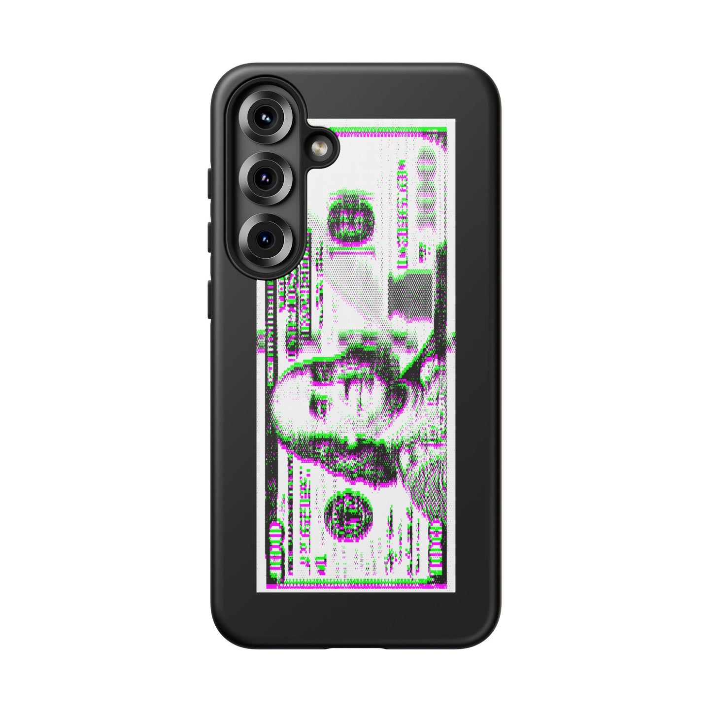 100 Dollars Bill - Green/Magenta Glitch - Phone Case