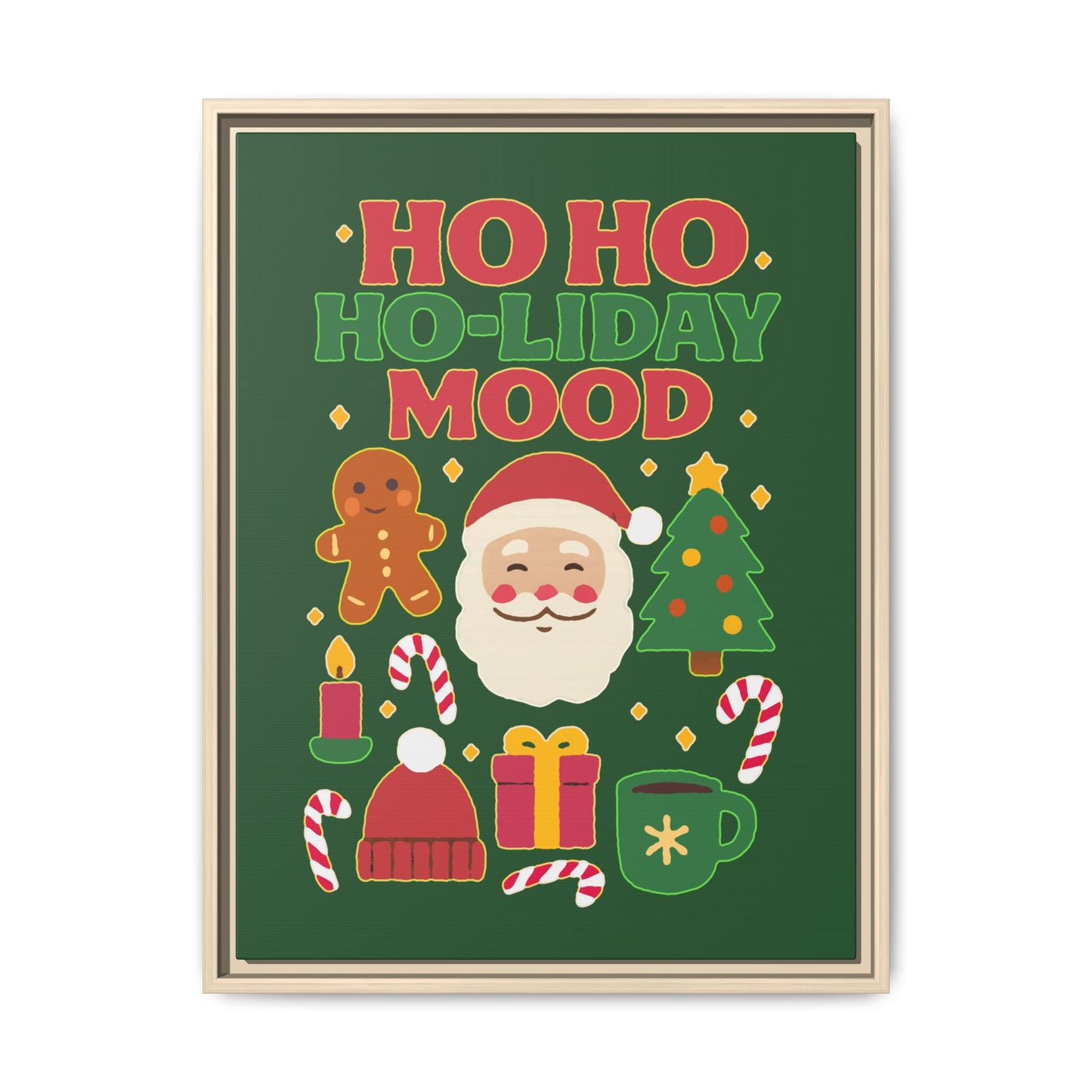 Ho Ho Ho-liday Mood - Framed Canvas