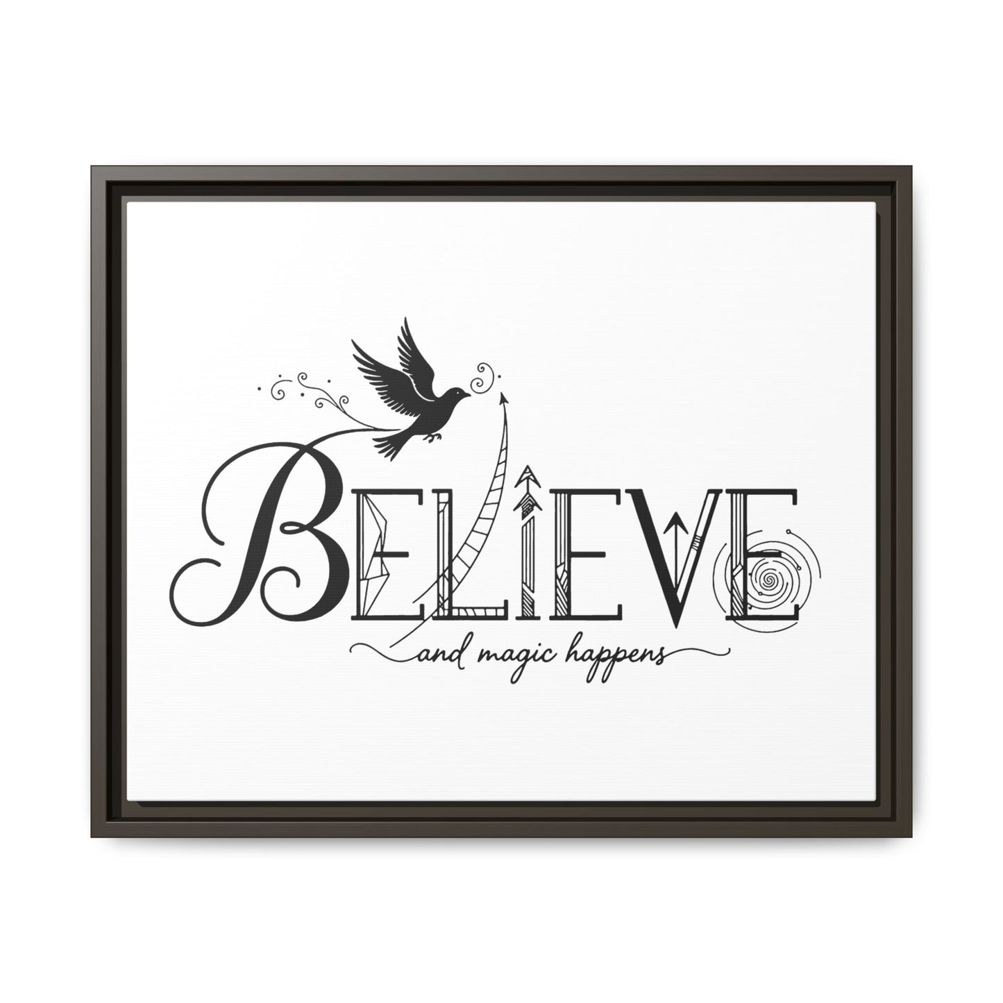 Believe and Magic Happens - Framed Canvas