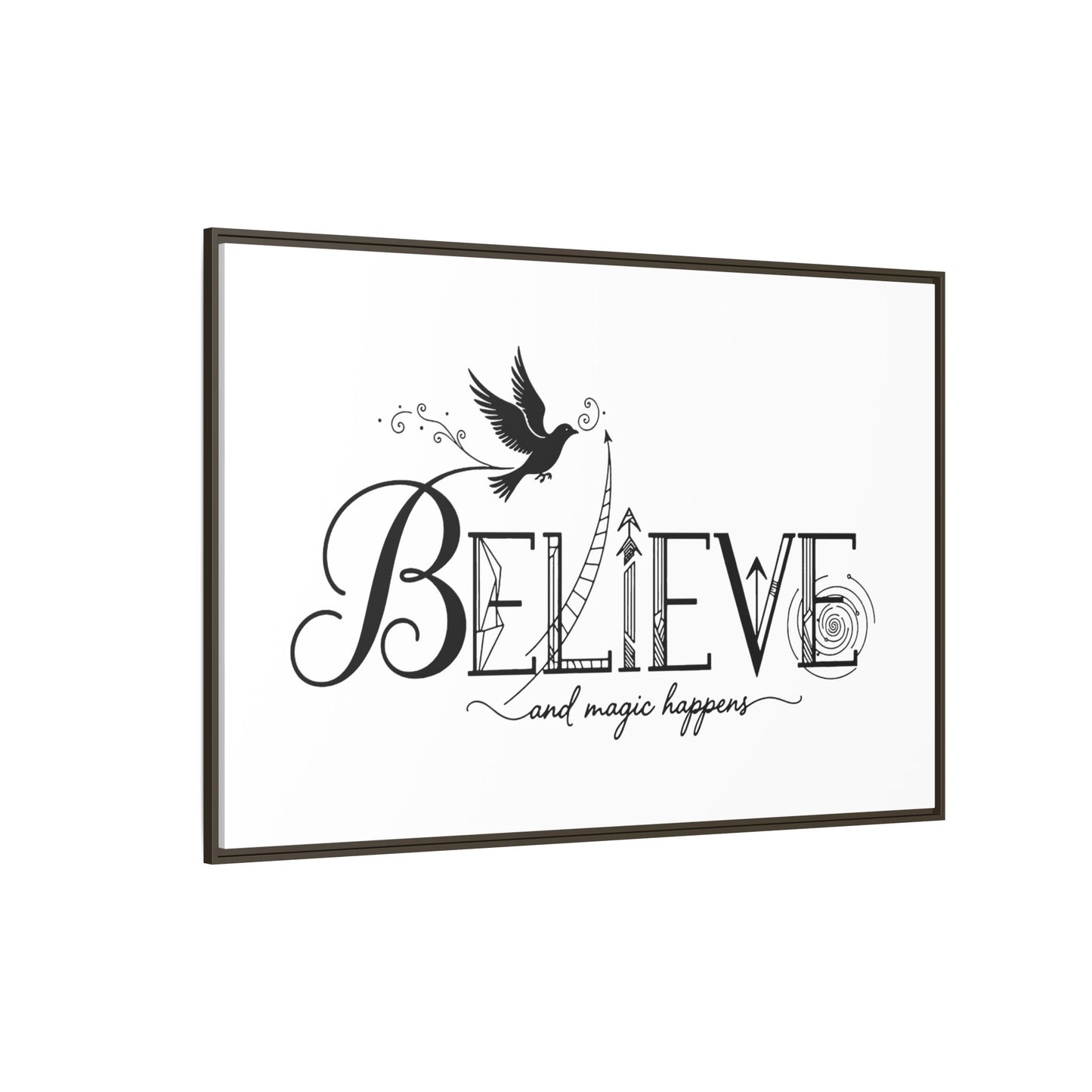 Believe and Magic Happens - Framed Canvas