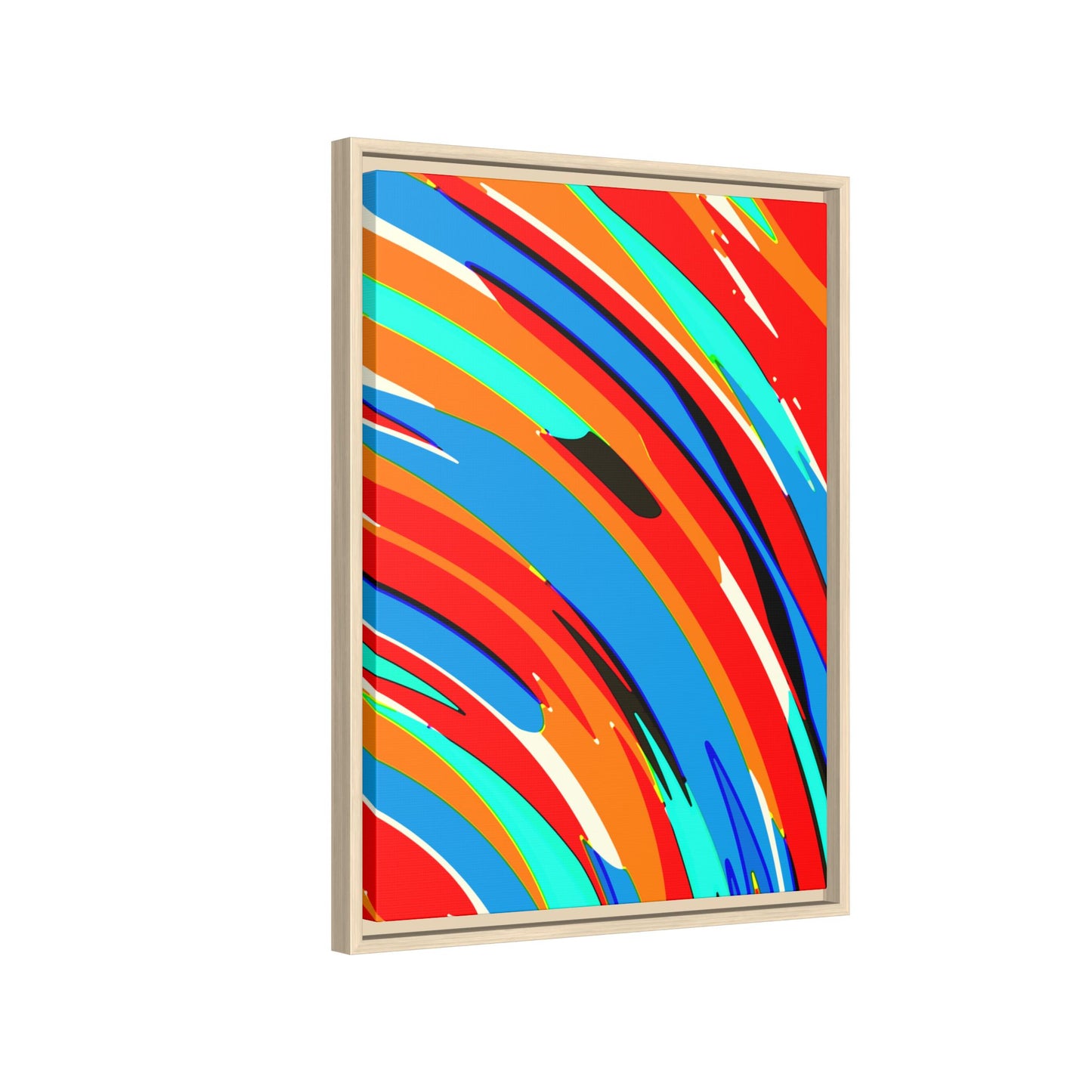 Abstract Rainbow Swirl Arc - Framed Canvas
