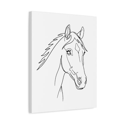 Horse Portrait Sketch - Stretched Canvas
