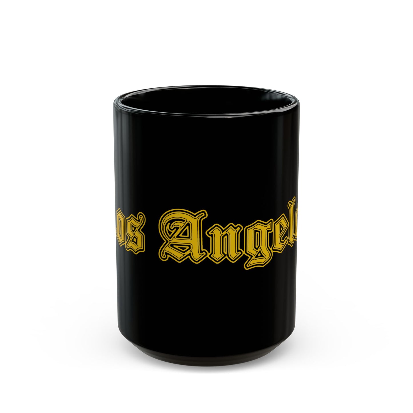 Los Angeles Black Mug - Bold Design, Coffee Lover Gift, Tea Cup, Birthday Present, Urban Home Decor - Golden Edition