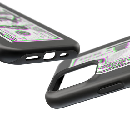 100 Dollars Bill - Green/Magenta Glitch - Magnetic Phone Case