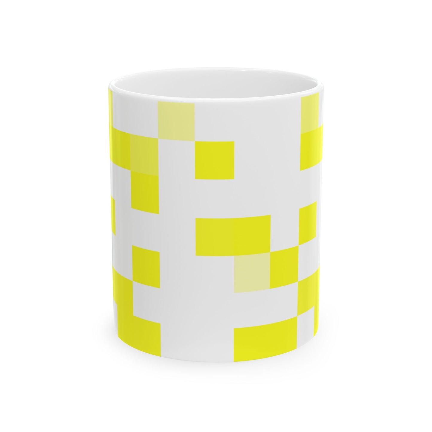 Yellow Pixel Grid - Mug