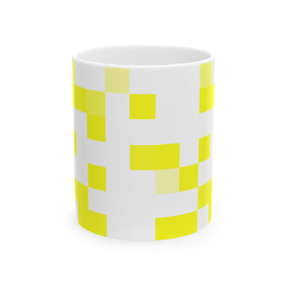 Yellow Pixel Grid - Mug
