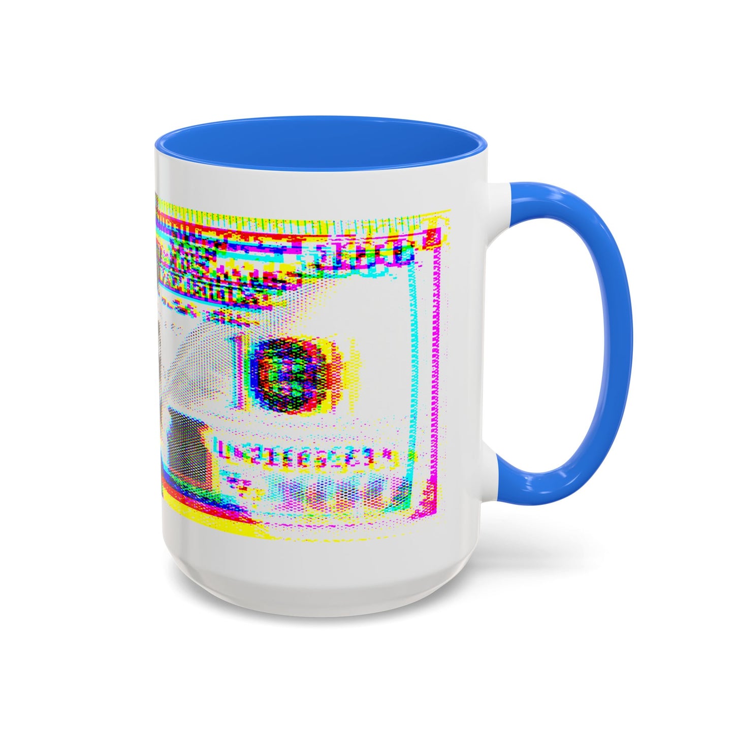 100 Dollars Bill - Neon Color Explosion - Color Accent Mug