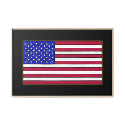 New Glory American Flag (Gold Edge Edition) - Framed Canvas