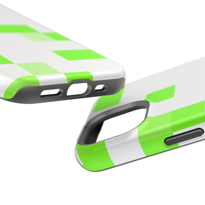 Lime Green Pixel Grid - Magnetic Phone Case