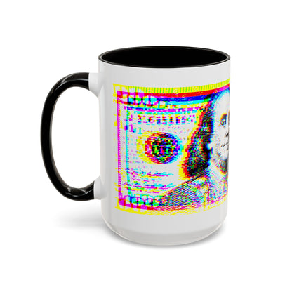 100 Dollars Bill - Neon Color Explosion - Color Accent Mug