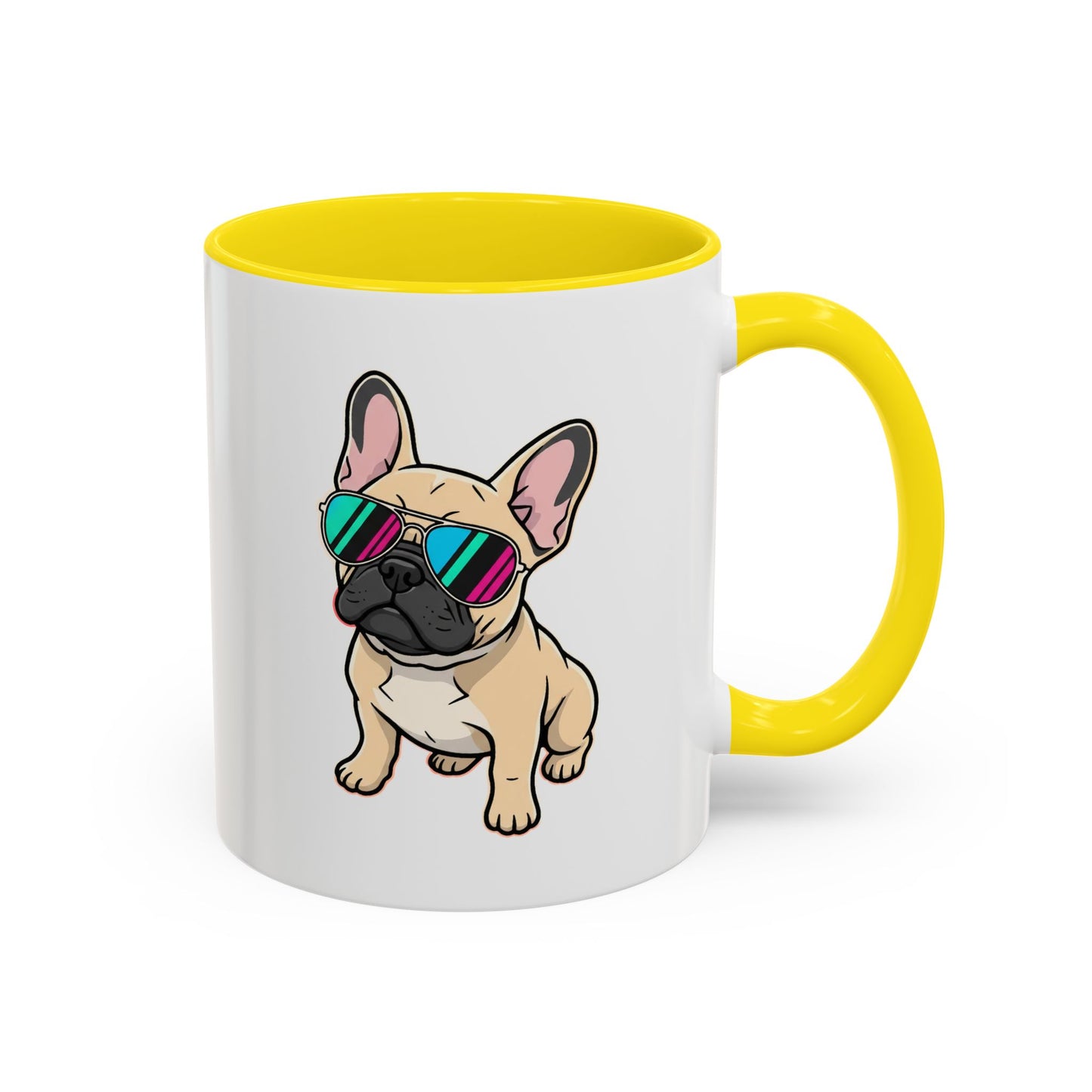 French Bulldog with Sunglasses - Color Accent Mug
