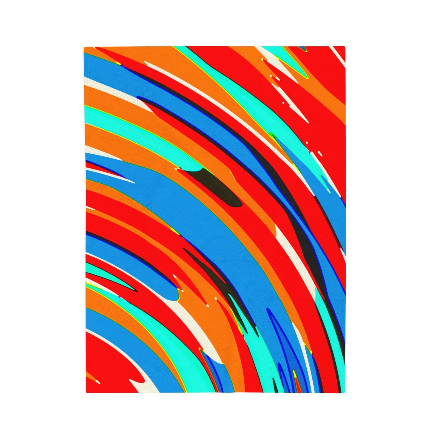 Abstract Rainbow Swirl Arc - Plush Blanket