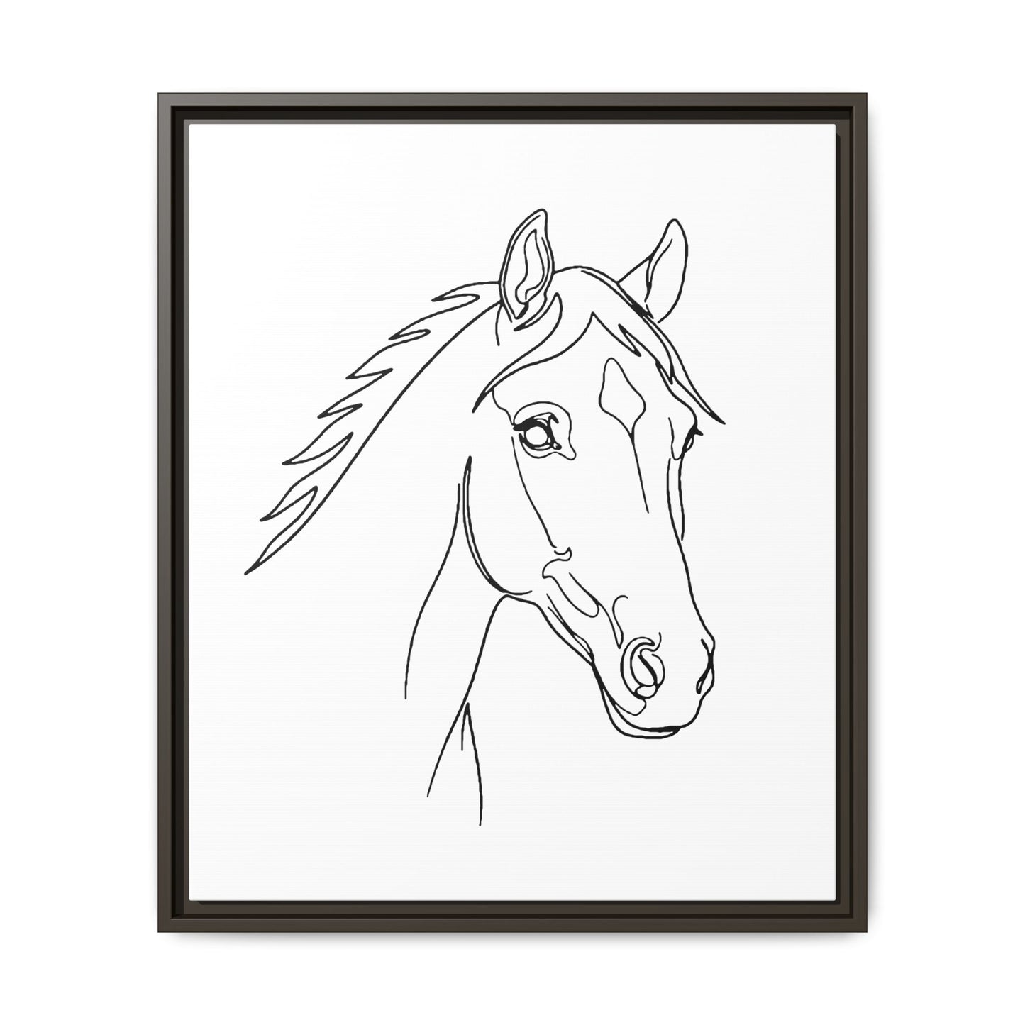 Horse Portrait Sketch - Framed Canvas