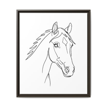 Horse Portrait Sketch - Framed Canvas