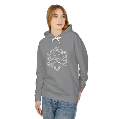 Meditative Mandala Unisex Hooded Sweatshirt, Lightweight Pullover Hoodie, Gift for Relaxation, Mindfulness Apparel, Cozy Layering