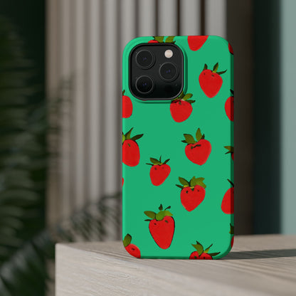 Strawberry Pattern - Magnetic Phone Case