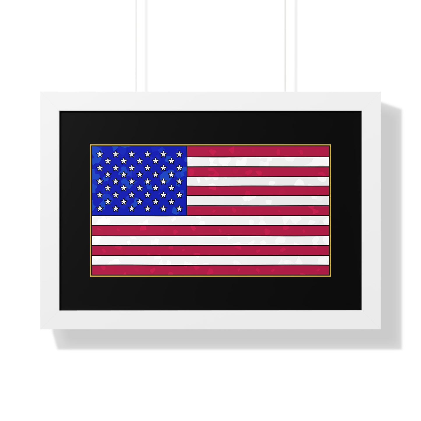 New Glory American Flag (Gold Edge Edition) - Framed Poster