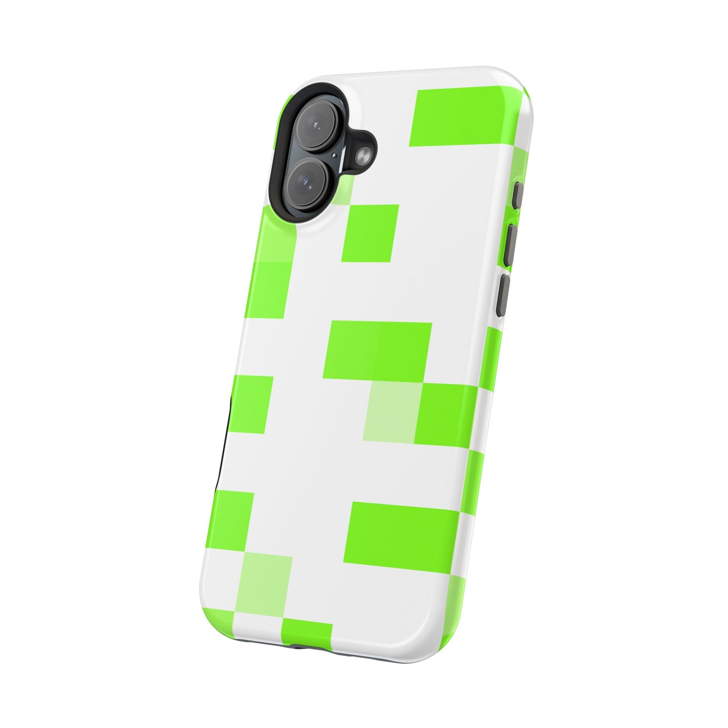 Lime Green Pixel Grid - Magnetic Phone Case
